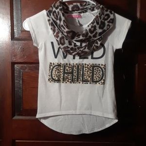 Wild Child t-shirt with attached scarf